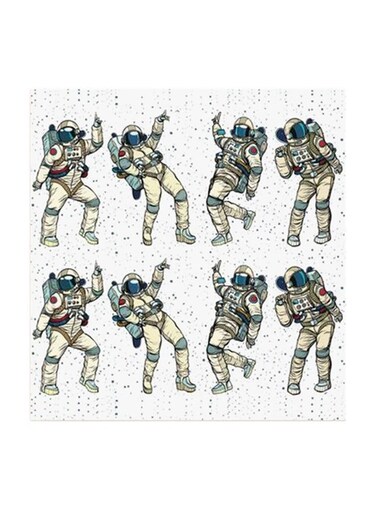 Astronaut Fortnite Dance MDF Wall Art Multicolour 30x30centimeter