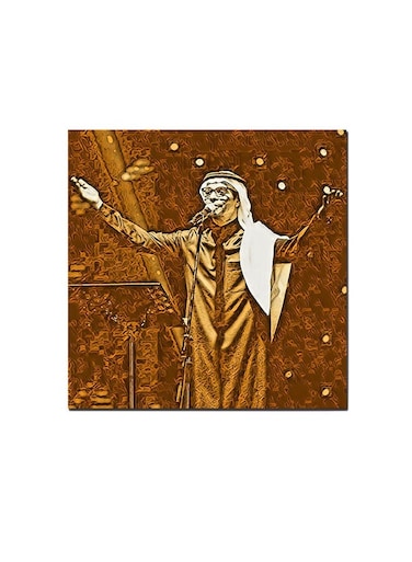 Rabih Saqar Wall Art Painting Brown/White 30 x 30cm