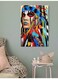 Indian Girl Abstract Wall Art Multicolour 40x60cm