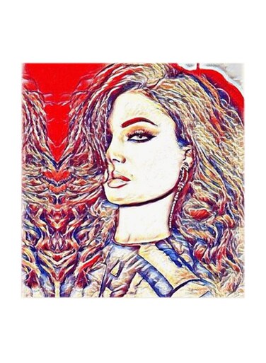 Haifa Wehbe MDF Wall Art Multicolour 30x30cm