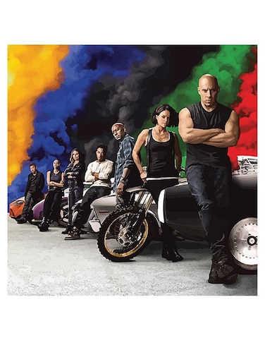 Fast And furious 2020 Themed Wall Art Black/White/Green 30x30cm