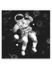 Astronaut Themed Decorative Wall Art Black/White 30x30cm