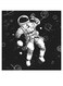 Astronaut Themed Decorative Wall Art Black/White 30x30cm