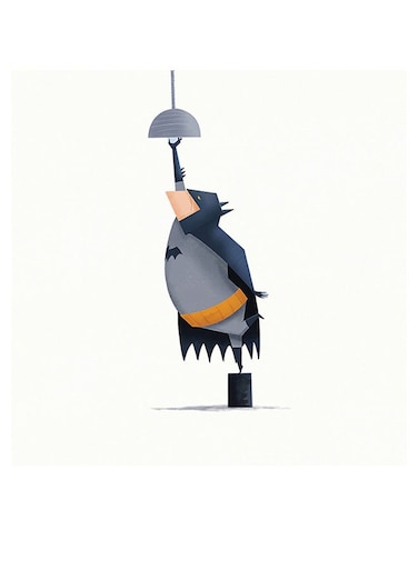 Batman Themed Printed MDF Wall Art White/Gray/Beige 30x30cm
