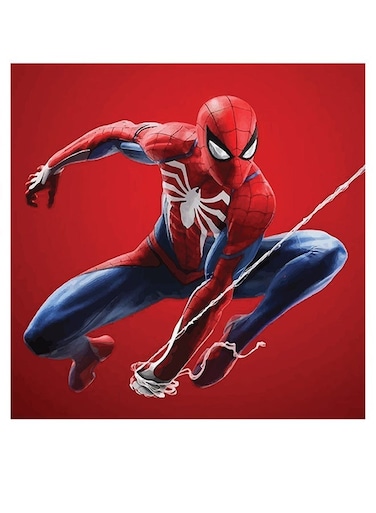 Spider Man Themed Wall Art Red/Blue/White 30x30cm