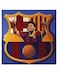 Messi Themed Decorative Wall Art Blue/Red/Black 30x30cm
