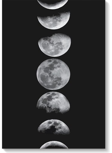 Moon Phases Wall Art Multicolour 40x60cm