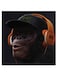 Gorilla Cool Themed Wall Art Black/Brown/Orange 30x30cm