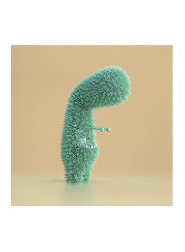 English Letters F MDF Wall Art Multicolour 30 X 30cm
