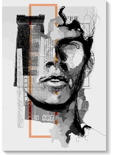 Abstract Man Face Wall Art multicolour 40x60cm