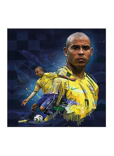 Ronaldo Brazil MDF Wall Art Multicolour 30 X 30cm