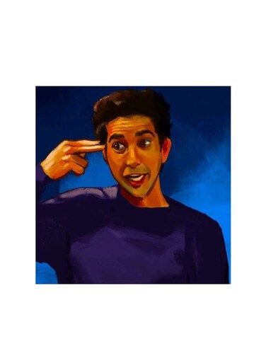 Ross Geller Friends Mdf Wall Art Multicolour 30x30centimeter