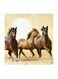Brown Horses MDF Wall Art Multicolour 30x30centimeter