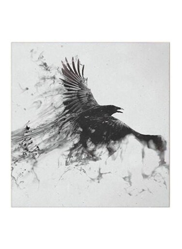 Bird MDF Wall Art White/Black 30x30centimeter