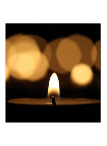 Candle MDF Wall Art Black/Yellow