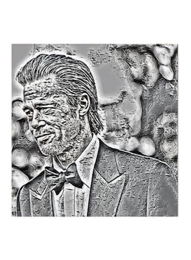 Brad Pitt MDF Wall Art Painting White/Black 30 x 5 x 30cm