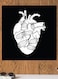 Heart Themed Wall Art White/Black 30x30cm