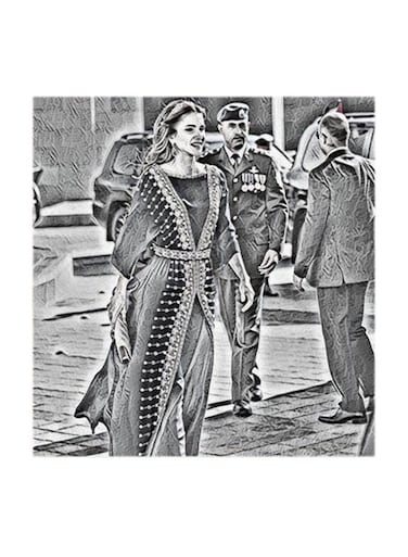 Queen Rania Of Jordan MDF Wall Art Multicolour 30x30cm