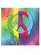 Rasta Peace Logo Themed Wall Art Blue/Green/Pink 30x30cm