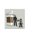Coffee Lover Wall Art Painting Grey/Brown/Green 30 x 30centimeter