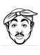 2Pac Printed Wall Art White/Black 30x30cm