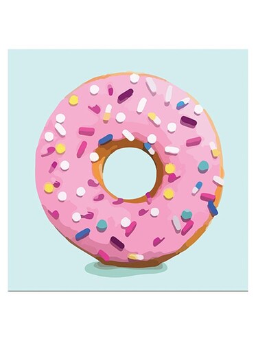 Donuts Themed Wall Art Blue/Pink/White 30x30cm
