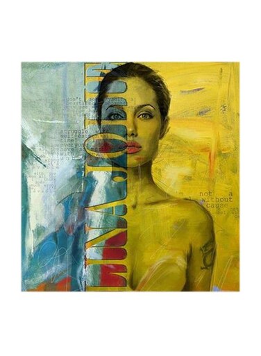 Angelina Jolie MDF Wall Art Multicolour 30x30centimeter