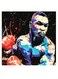 Mike Tyson Boxer Themed Wall Art Black/Blue/Red 30x30cm