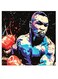 Mike Tyson Boxer Themed Wall Art Black/Blue/Red 30x30cm