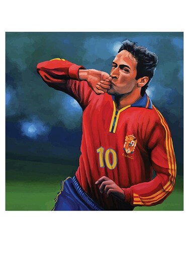 Raul Themed Decorative Wall Art Blue/Red/Black 30x30cm