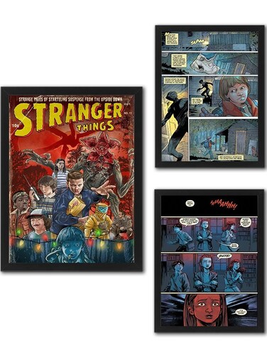 Stranger Things Digital Wall Art Set Of 3 Poster Frames 21x30 cm