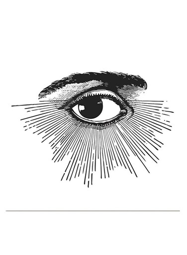 The Eye Themed Wall Art White/Black 30x30cm