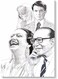 Old Celebrities Wall Art Multicolour 40x60cm
