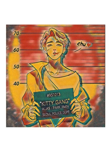 Bts MDF Wall Art Yellow/Green/Red