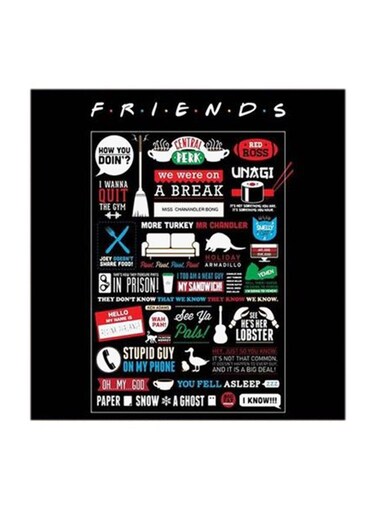 Friends MDF Wall Art Multicolour 30x30centimeter