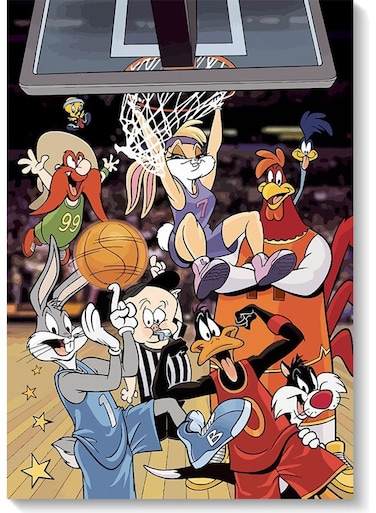 Looney Tunes Characters Themed Wall Art Painting Multicolour 40x60cm