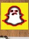 Snapchat Themed Printed MDF Wall Art Yellow/White/Red 30x30cm