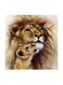 Lion and Lioness MDF Wall Art Multicolour 30x30centimeter