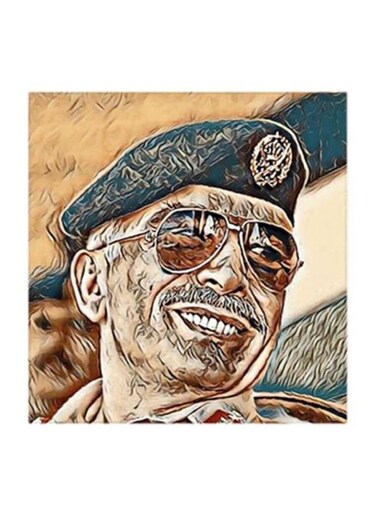 King Hussein Of Jordan MDF Wall Art Multicolour 30x30centimeter