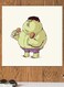 Hulk Printed Wall Art Beige/Green/Purple 30x30cm