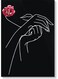 Hands Printed Wall Art Black/White/Red 40x60cm