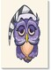 Owl Printed Wall Art Beige/Purple/Grey 40x60cm