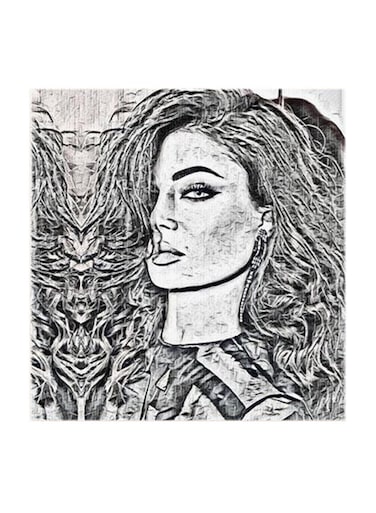 Haifa Wehbe MDF Wall Art Multicolour 30x30cm