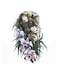 Lion And Flowers Themed Decorative Wall Art Green/Purple/White 30x30cm