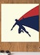 Superman Themed Printed MDF Wall Art Beige/Blue/Red 30x30cm