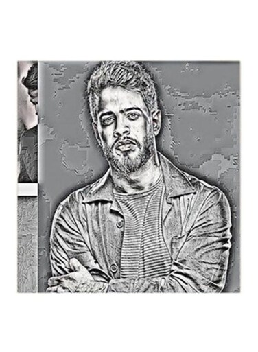 Adham Nabulsi Wall Art Black/Grey 30x30cm