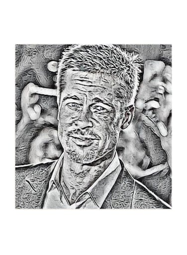 Brad Pitt MDF Wall Art Multicolour 30x30centimeter