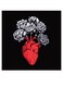 Heart Themed Wall Art White/Black/Red 30x30cm