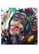 Gorilla Cool Themed Wall Art White/Blue/Brown 30x30cm