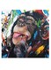 Gorilla Cool Themed Wall Art White/Blue/Brown 30x30cm
